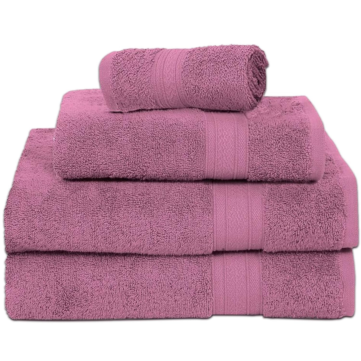 Ambra Linens Highly Absorbent Towel 500 Gsm | 100% Cotton, Soft And Plush, All Seasons Use, Large, Everyday Use, Durable (1hand, 1face, 2bath Towels Set) | Lilac