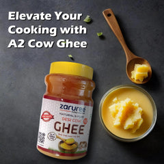 Pure A2 Desi Cow Ghee By Zaruree | Rich In Vitamins A, D & K Healthy Nutrients Malnad Gidda Breed Cow Desi Ghee For Overall Health | (500ml) 16.9 Ounce | Jar Pack