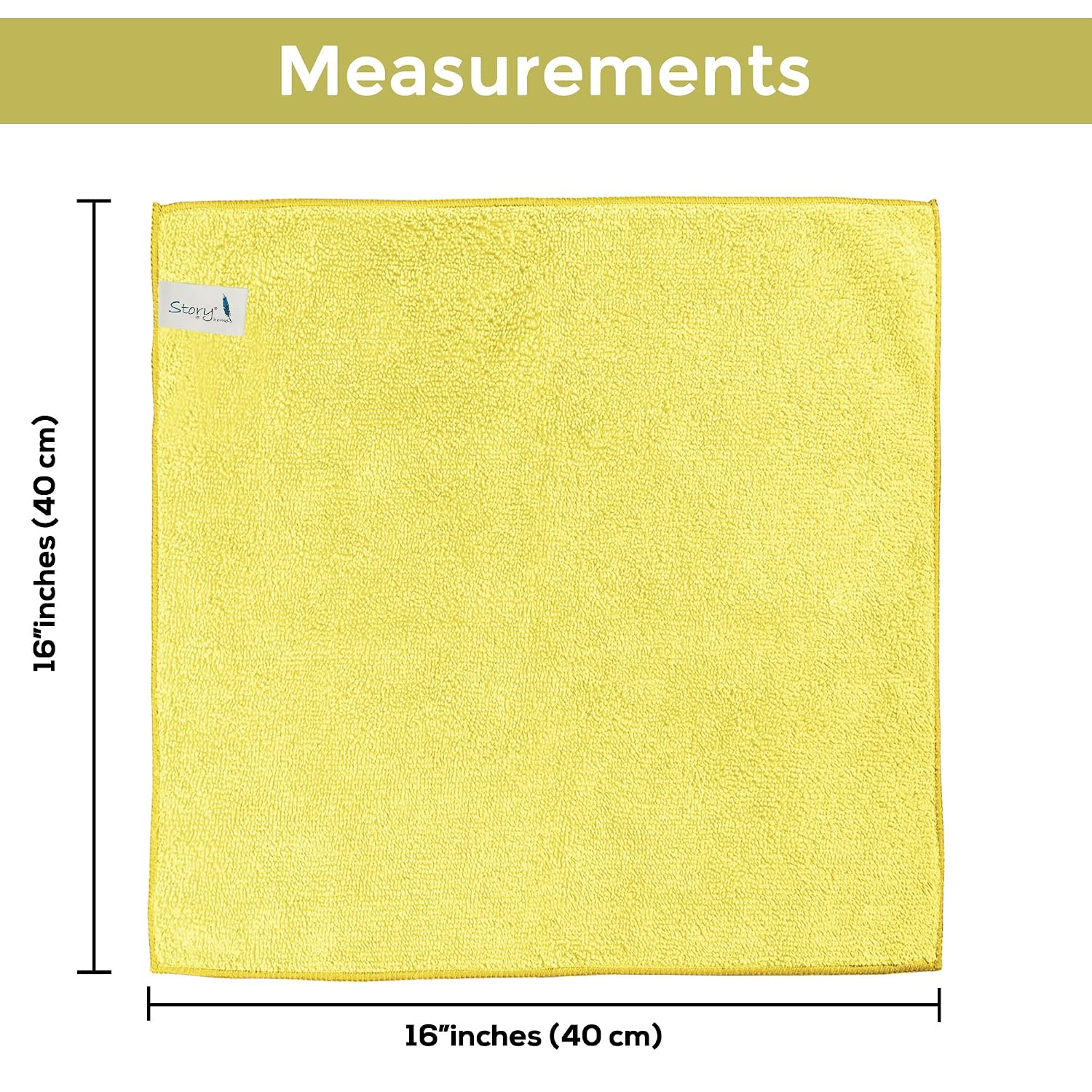 Story@Home Microfiber Cleaning Cloths 360 Gsm | Highly Absorbent, Lint & Streak Free, Multi -Purpose Wash Cloth (Yellow)- Set Of 4