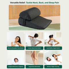 Wedge Cushion, Wedge Pillow For Bed & Back Support, Grey, XL King Size - 24 L X 24 W X 7 H Inch | Wedge Pillow For Neck & Back Pain | Wedge Pillow, Headrest For Leg Elevation, Acid Reflux