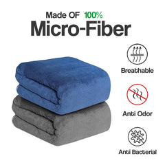 Urbanleaf Microfiber Large Bath Towel Quick Dry Super Absorbent Bath Towel | Towel For Bath, Travel, Gym, Beach, Pool & Yoga (Grey & Navy Blue)