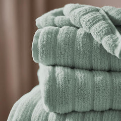 Viahome Luxury Ribbed Cotton Bath Towel 600 Gsm | Ultra Soft, Quick Dry, Super Absorbent, Durable & Skin Friendly, Luxury Hotel Quality Towel For Home, Gym & Spa (Sage Green)