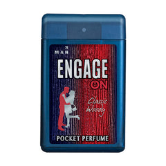 Engage On Classic Woody Pocket Perfume For Men 18ml 0.6 Fl.oz. | Long Lasting Citrus & Spicy Fragrance Scent , Skin Friendly Perfume For Men