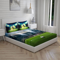 Cotton Bedsheet For King Size With Pillow Cover Set - 108x108 Inches, Green & Blue | Breathable & Light Weight, All Season Comfort-Ideal For Daily Use & Gifting Bedsheet