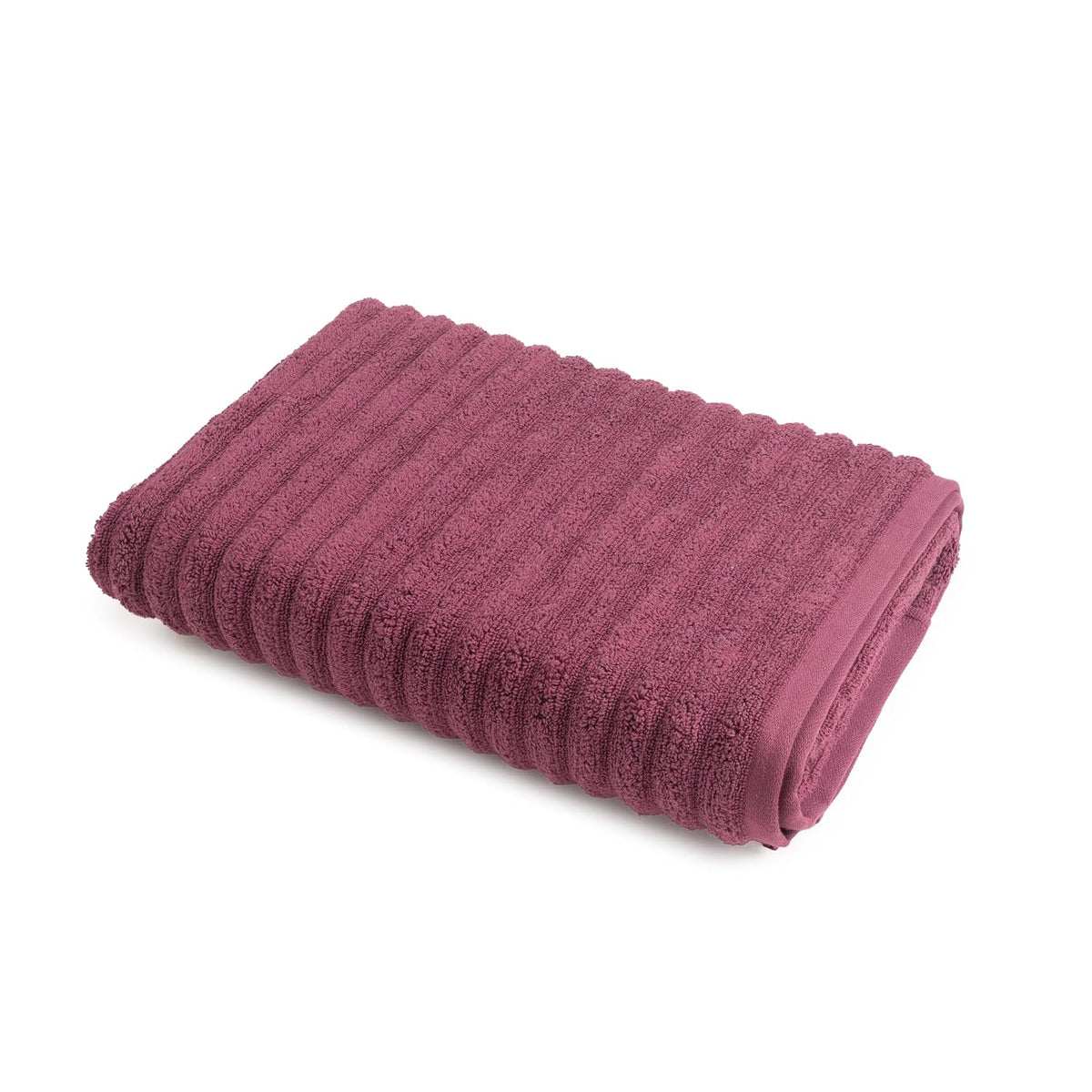 Vilasiya 100% Cotton Elace Ribbed Style Bath Towel 600 Gsm | Zero Twist Yarn Luxurious Soft, Extra Absorbent & Plushy (Purple)