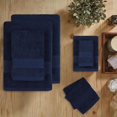 Trident Soft Comfort Air Rich Bath Towels 500 Gsm | 100% Cotton Towel, Super Soft, Highly Absorbent, 6 Pieces (Navy)