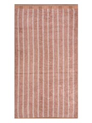 Homefresh Decorative Cotton Bath Towel 500 Gsm | Geometric Pattern Brown & White (Ginger)