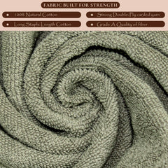 Rangoli Eartly Morgon 100% Cotton Bath Towel 600 Gsm | Durable Double Ply Cotton Bath Towel (Jacquard Border) - Green