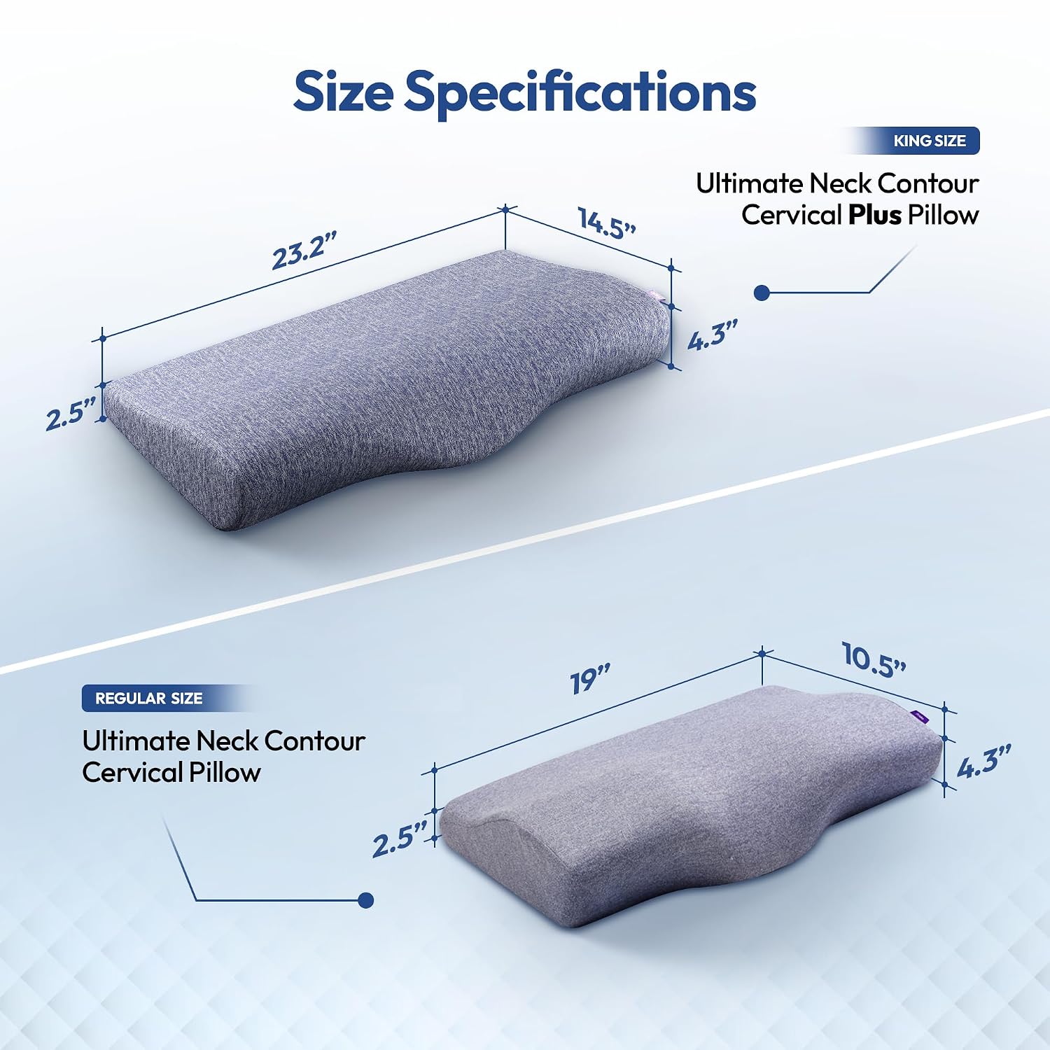 Ultimate Neck Contour Cervical Plus Pillow, Ergonomic Memory Foam Best Pillow - Large | Orthopedic For Neck, Back Pain, Shoulder Pain, For Cervical Spine Neck Pain Relief - Premium Pillow
