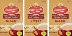 Wagh Bakri Instant Ginger Tea Premix - Pack Of 3 X 140gm, 4.9 Ounce Each, 10 Single Serve Sachets | 3 In 1 Sugar + Milk Solids + Tea, Just Add Hot Water - Tastes Like Homemade Tea | Caffeine Free