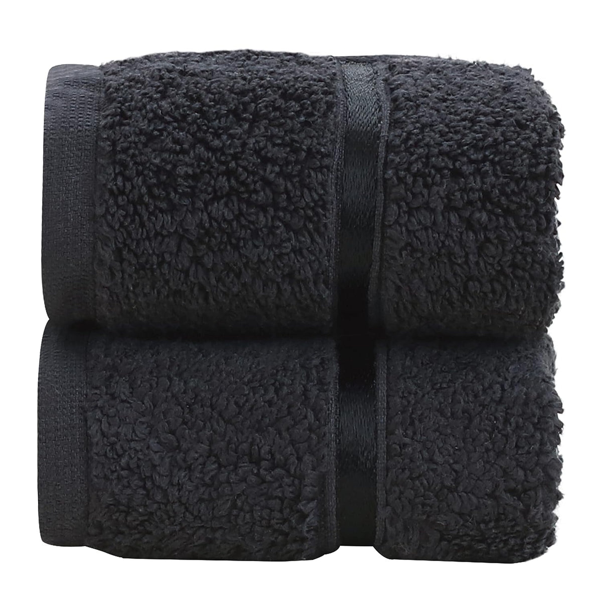 Spread Spain 100% Bamboo Face Towel 400 Gsm | Ultra Soft, Absorbent, Quick Dry Towels (Pack Of 2 - Black)