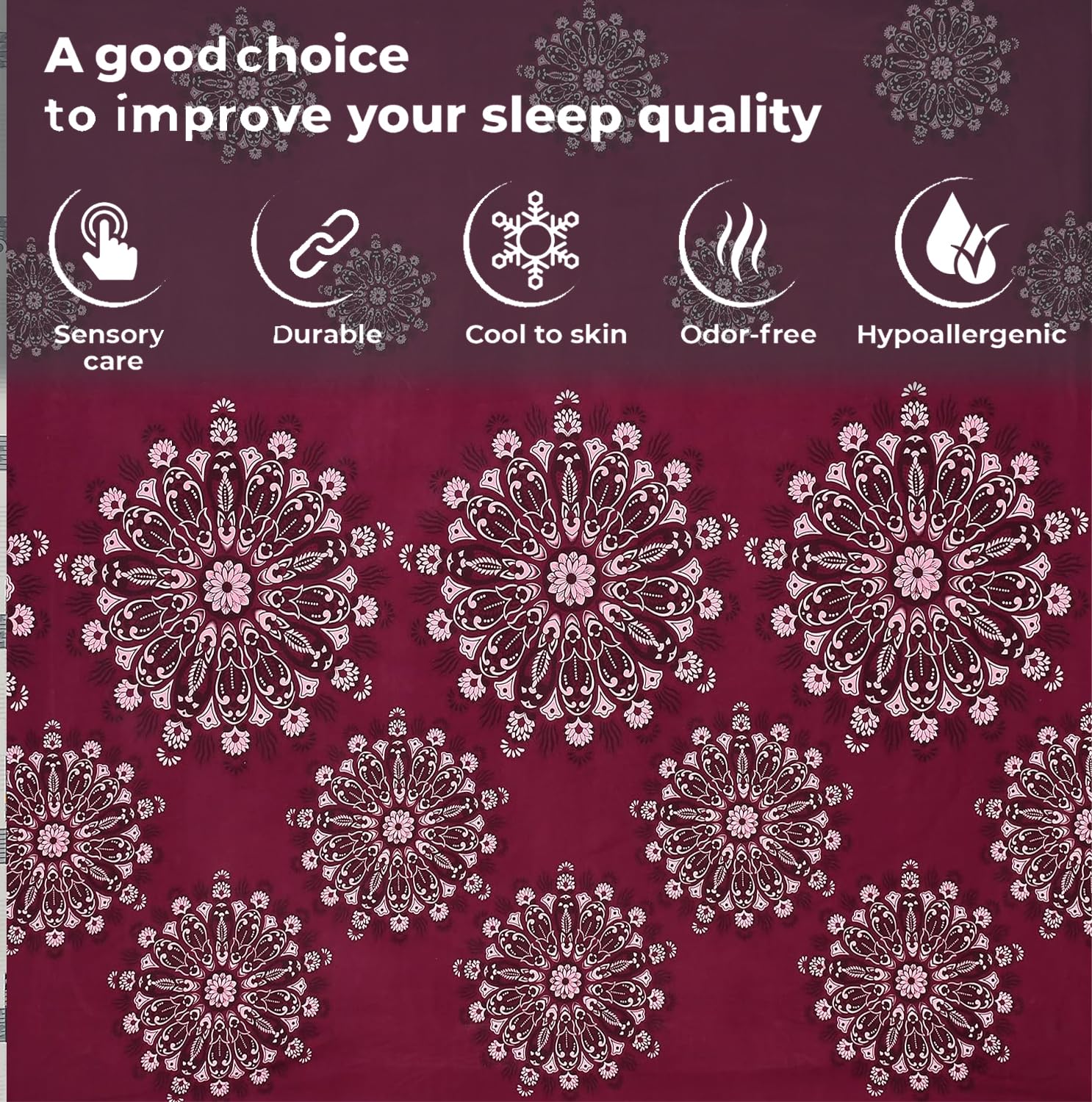 Microfiber Single Bedsheet Set With 1 Pillow Covers (60 X 90 Inches) Wine | Durable & Long-Lasting | 144 Thread Count | Wrinkle Free