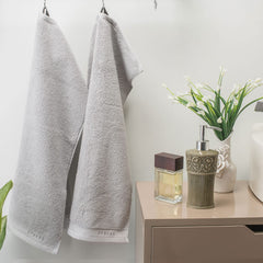 Spread Spain Resort Luxury Cotton Hand Towel 750 Gsm Maximum Softness & Absorbency, Ultra-Durable For Luxury Hotel & Spa Quality Hand Towel- Fog (2 Piece)