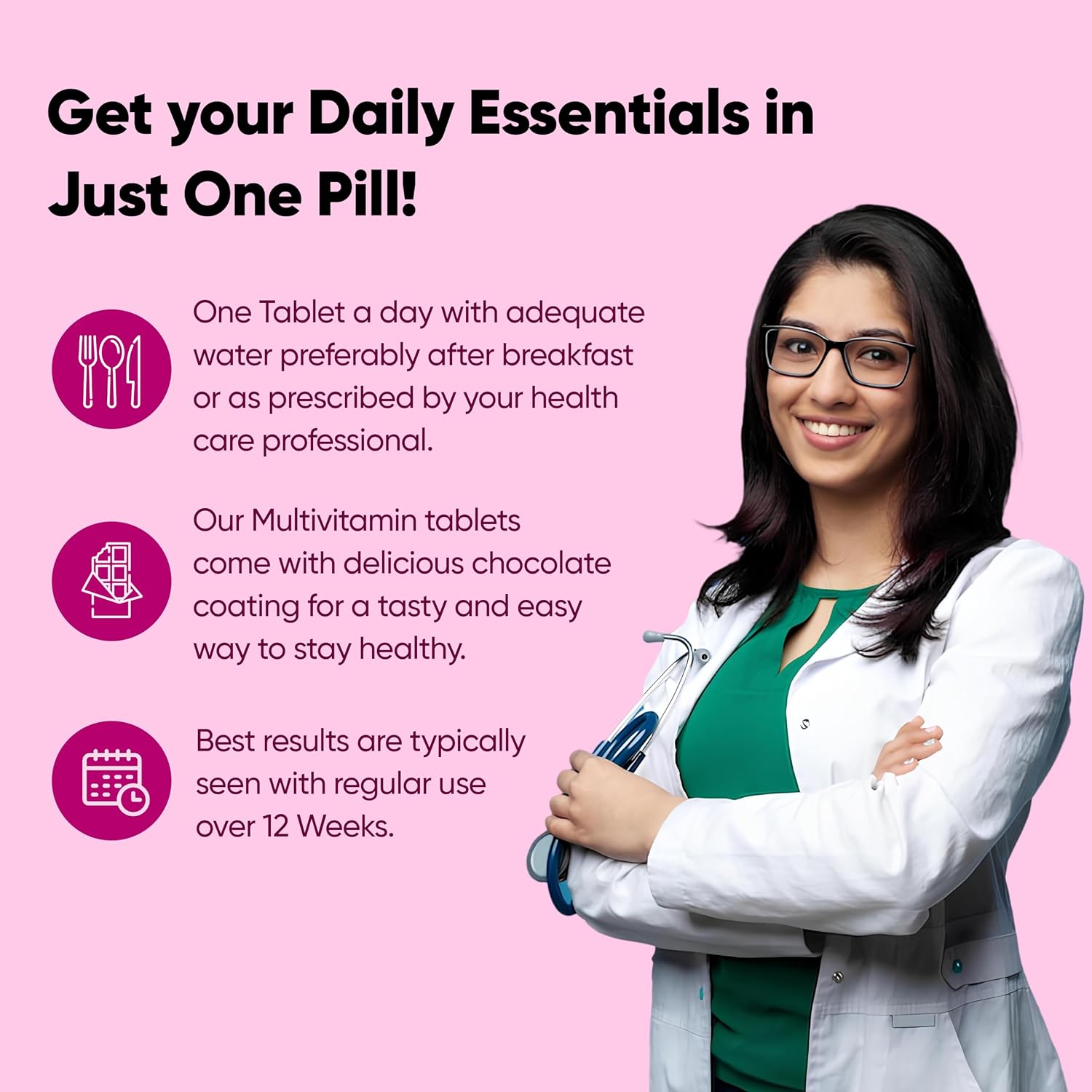 Blubein Multivitamin Tablet With 37 Vital Ingredients For Men & Women Boosts Stamina, Enhances Immunity & Vegan , Good For Overall Health & Wellness | 30 Tablets , 50gm 0.1lbs