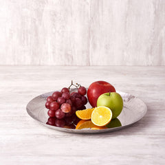 Chrome Stainless Steel Dinner Plate Set Of 6 - Rhythm Garden Series | Corporate Gifting For Diwali - Ribbed Pattern Glossy Finish Plates | Serve Ware, Dinnerware & Tableware
