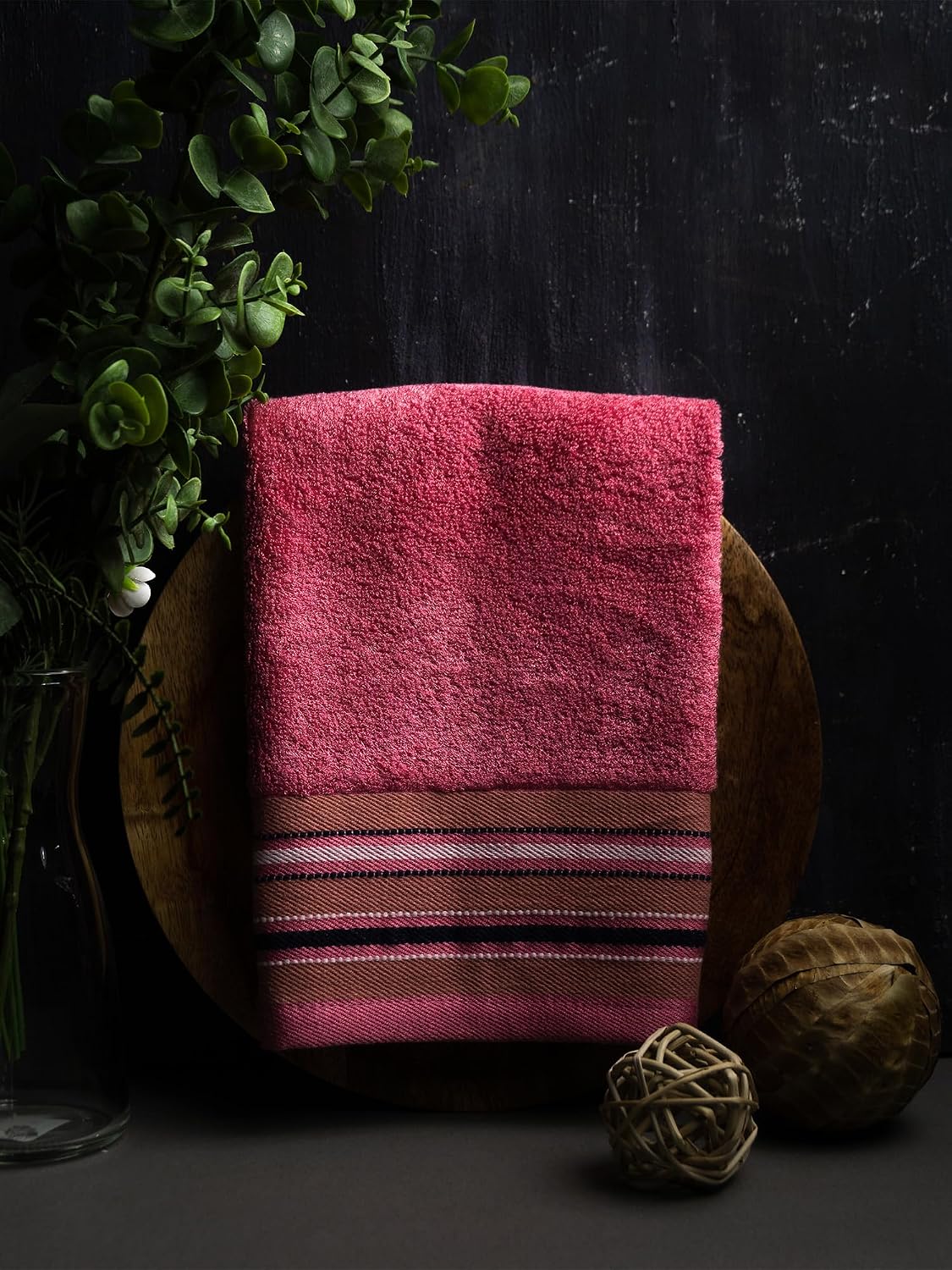 Mush Designer Bamboo Hand Towel 400 Gsm | Ultra Soft, Absorbent & Quick Dry Hand Towel - Ruby Red