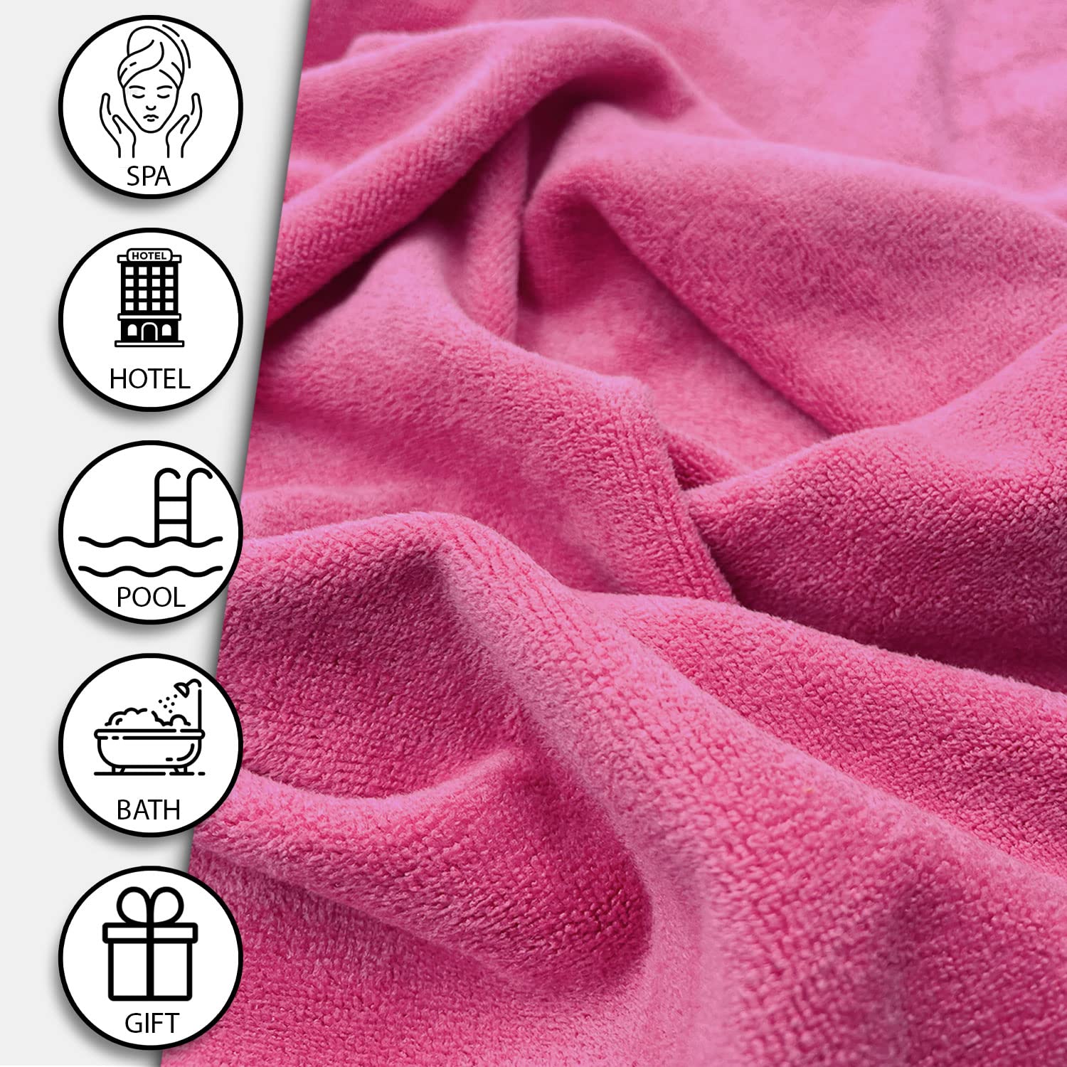 Sassoon Venir Microfiber 2 Piece Hand Towels 450 Gsm | Absorbent & Quick Dry Multipurpose Hand Towels (Coral Pink)