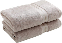 Tiqh 100% Egyptian Cotton Bath Towels 1200 Gsm | Heavy Weight & Absorbent-Top Luxury Bath Towels (Beige)- 2 Piece