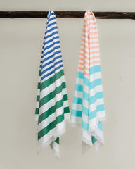 Mush 100% Bamboo Extra Large Bath Towels 700 Gsm | Ultra Soft, Absorbent, Quick Dry Bath Towel For Men & Women (Blue Dark Green & Peach Turquoise)- Pack Of 2