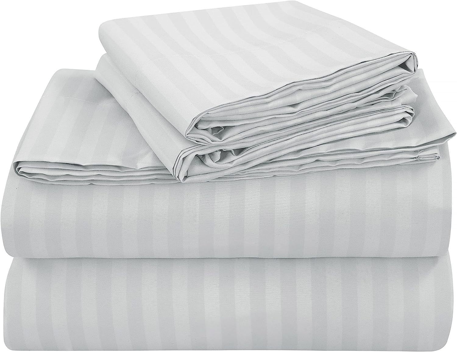 King Size Elastic Fitted Bedsheet With 2 Pillow Covers - 108 X 108 Inches, White | Premium Fabric Is Lightweight, Soft & Comfortable