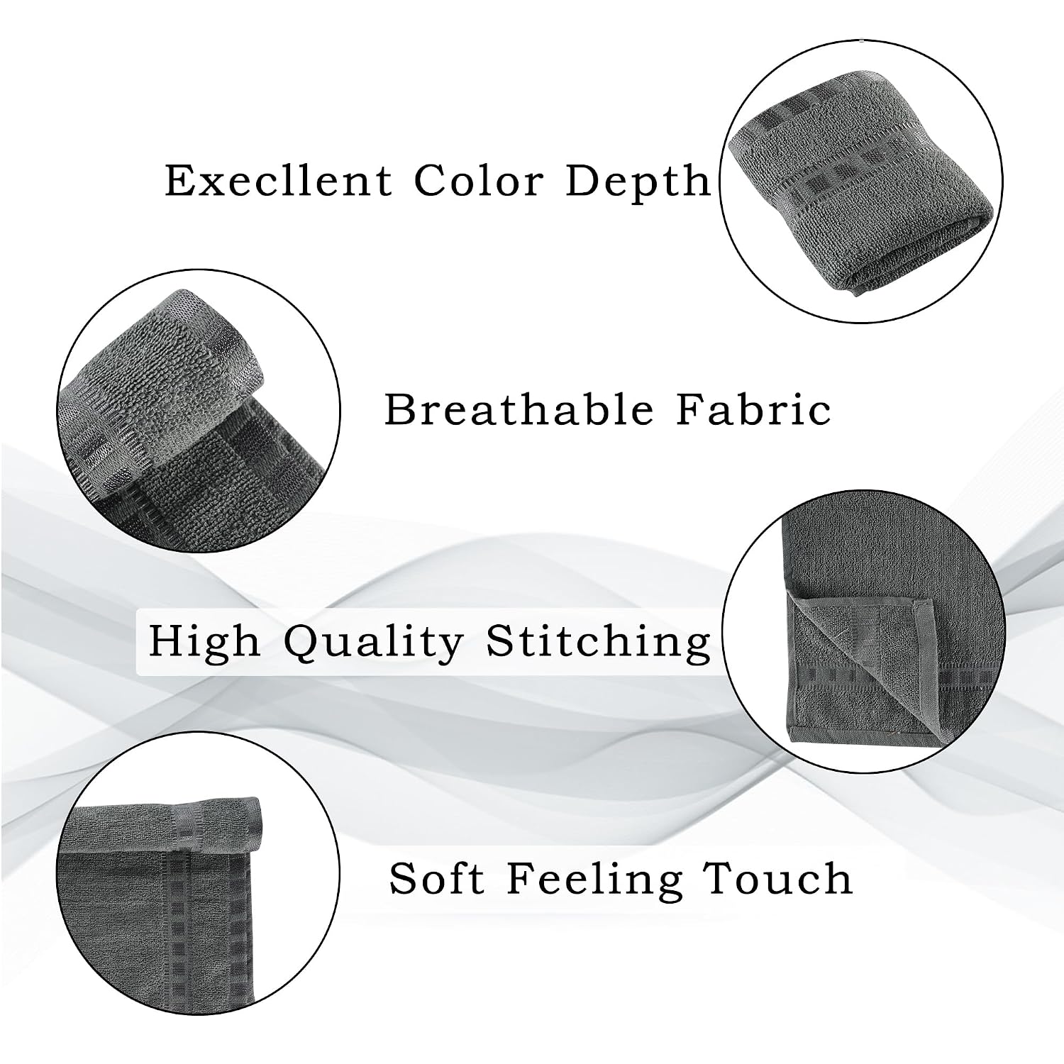 Kuber Industries Cotton Face Towel 600 Gsm | Workout Gym Napkins Hand Towel For Men & Woman Quick-Drying Napkins -Grey (Pack Of 3)