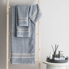 Spread Spain Water & Soil Face Towel 300 Gsm | Luxurious Blend Of Cotton & Bamboo Fiber Face Towel Ultra-Absorbent, Quick-Drying & Skin-Friendly (Denim) - Pack Of 2
