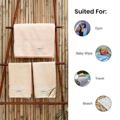 Bathriene Bamboo Hand Towels 400 Gsm | Ultra Soft, Absorbent & Quick Dry Towel (Sunrise Yellow)- Set Of 2