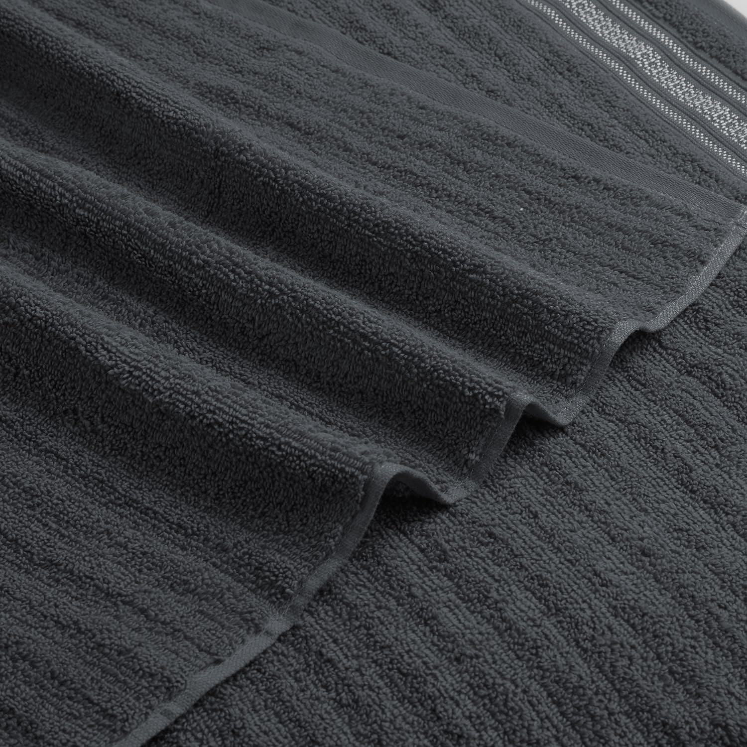 Spaces 100% Cotton Zero Twist Bath Towel 400 Gsm | High Absorbency Super Soft, Fast Drying Towels Large Size For Men & Women (Dark Grey)