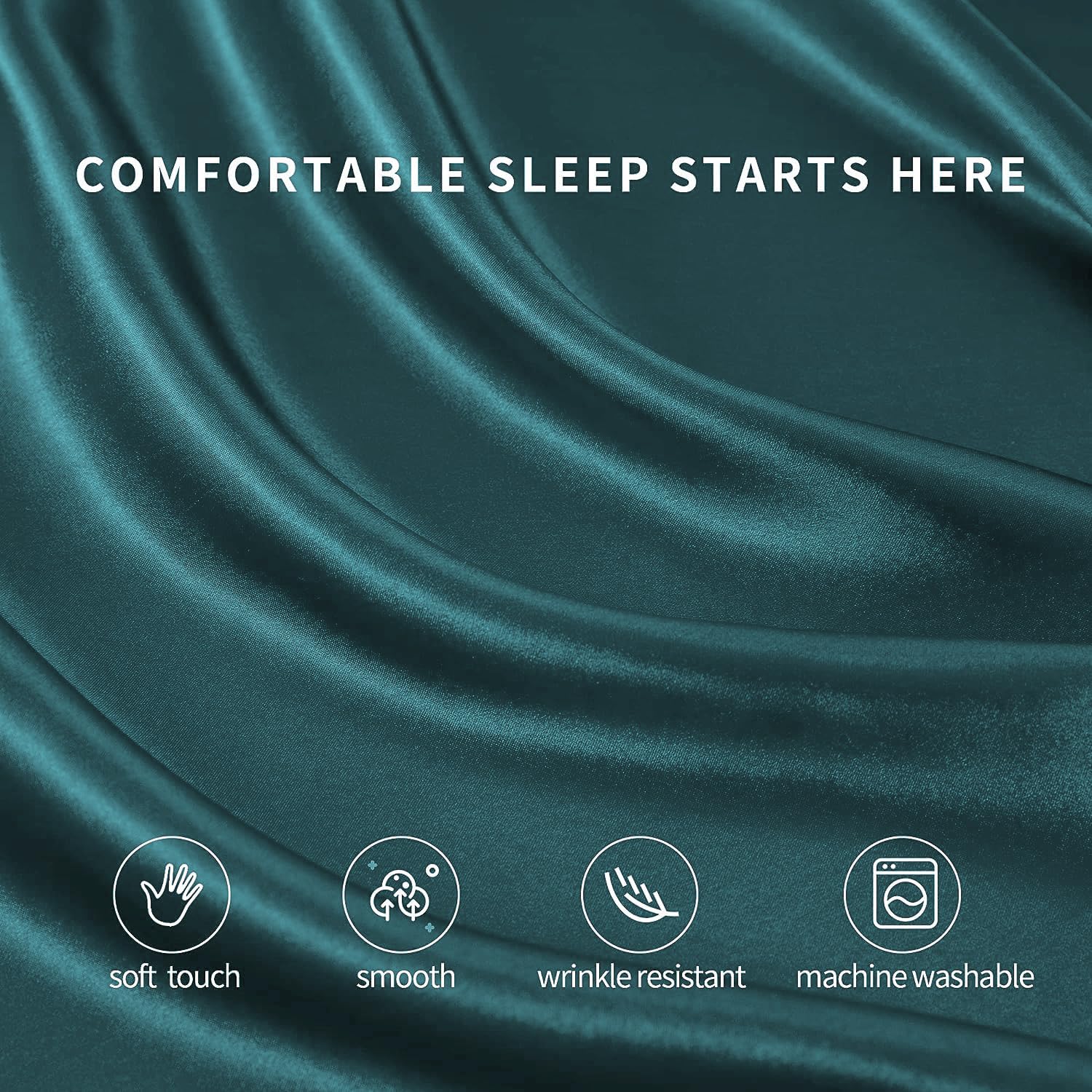 1 Double Bedsheet For Queen Size With 2 Pillow Covers - 90 X 100 Inches, Peacock Green | Perfect For Romantic Night, Excellent Gift For All Celebrations Bedsheet