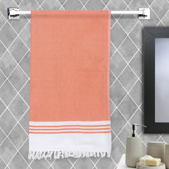 Ecosense Premium Large Cotton Non-Terry Bath Towels 300 Gsm | Soft Absorbent & Comfortable Bath Towels Large Size | Quick Dry Gym, Travel - Orange (Pack Of 1)