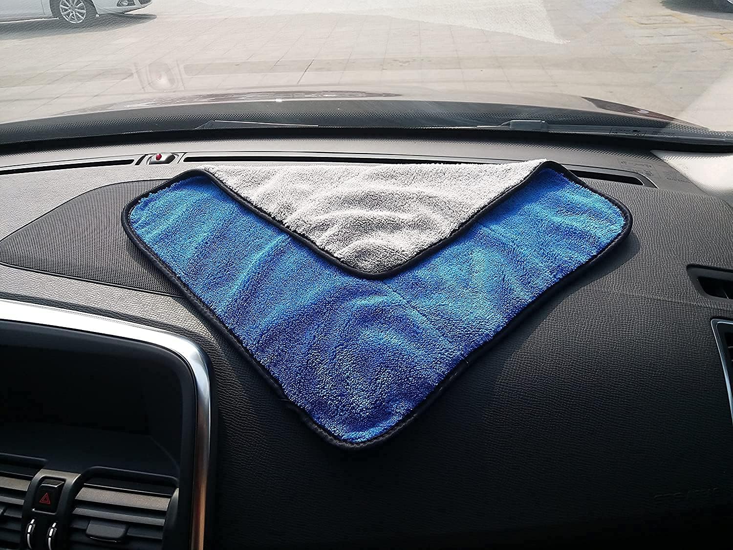 Auto Hub Heavy Microfiber Cloth For Car Cleaning & Detailing, Double Sided, Extra Thick Plush Microfiber Towel Lint-Free, 800 Gsm | Pack Of 4 (Blue)