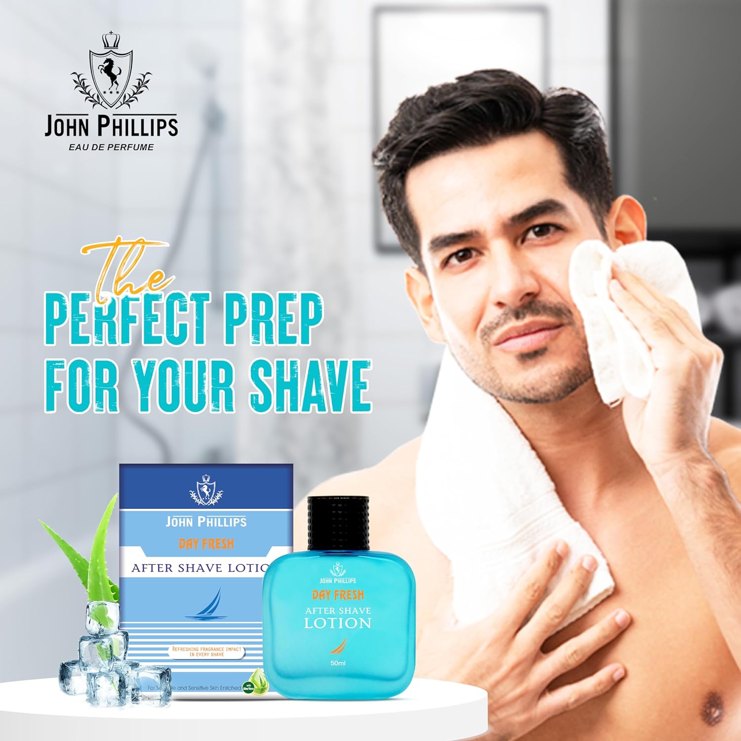 John Phillips Water Drops 125ml 4.2 Fl.oz. & Aftershave 50ml 1.6 Fl.oz. Eau De Perfume Pack Of 2 For Men