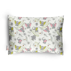 Premium Baby Pillow For Kids, Super Soft Cotton Kids Cushion - 12 X 18 Inches | For 5 Years Old Kids, Cartoon Prints - Big Ears Elephant | Bed Pillow, Washable, Easy To Care - Pillow 18