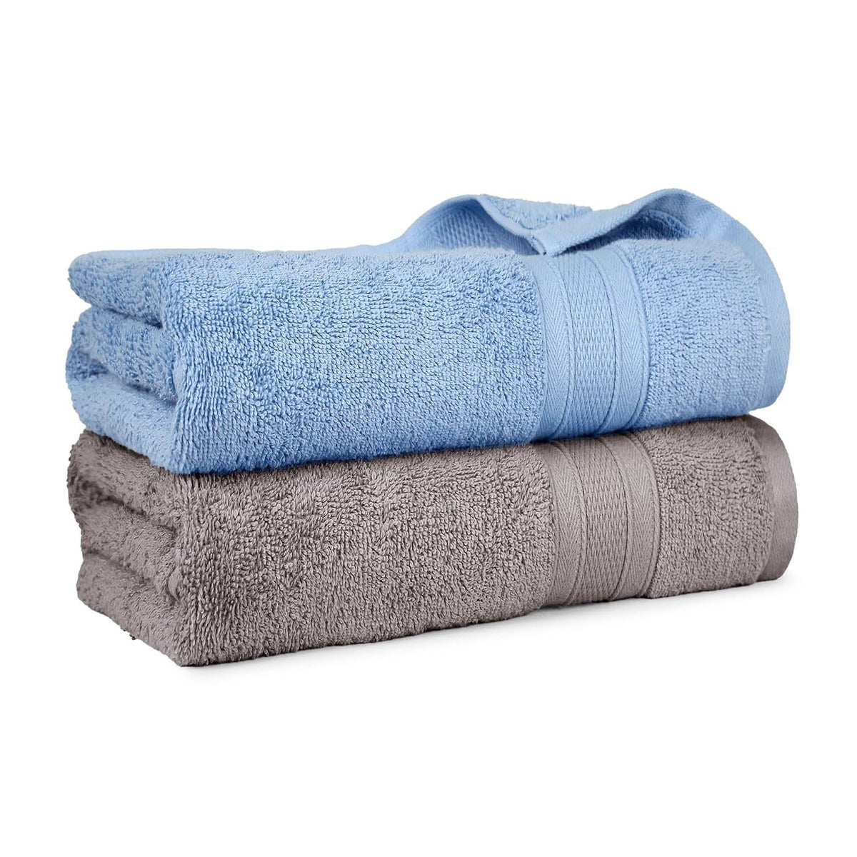 Mytrident Soft Comfort Air Rich 100% Cotton Bath Towel 1000 Gsm | Highly Absorbent Towels For Men & Women Bath Towel (Charcoal & Allure) - 2 Pcs