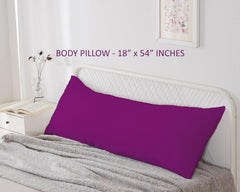 Soft Microfiber Hug Pillow For Sleeping, Full Body Pillow, Purple - 18 X 54 Inch | Long Pillow For Bed, Pregnancy Pillow For Sleeping, Large Pillow, Neck Support, Multipurpose Use
