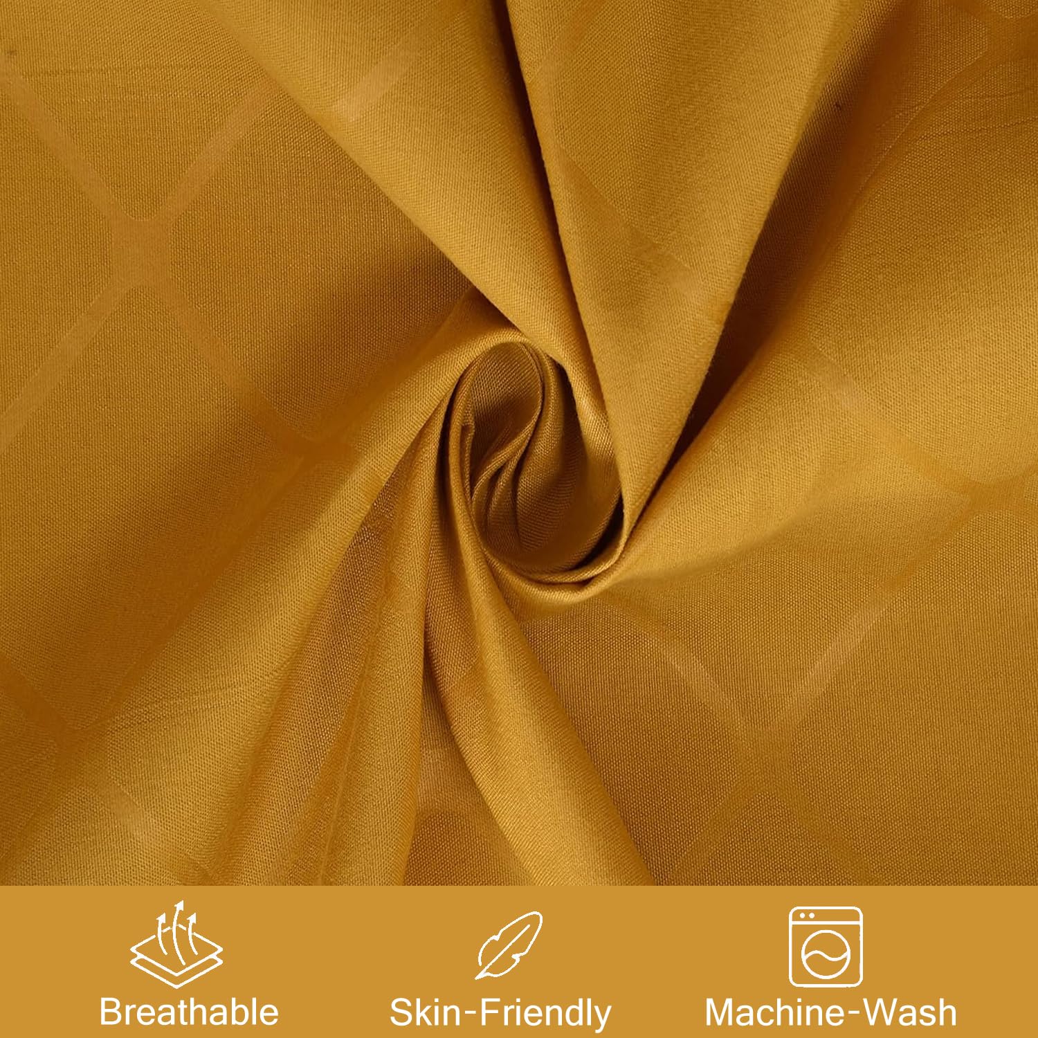 Soft Microfiber Single Bedsheet With 1 Pillow Covers - 60 X 90 Inches | Yellow, Barfi Design | Wrinkle Free Design & Easy To Wash | Refreshing Your Bedroom Look