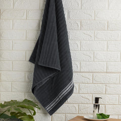 Spaces 100% Cotton Zero Twist Bath Towel 400 Gsm | High Absorbency Super Soft, Fast Drying Towels Large Size For Men & Women (Dark Grey)
