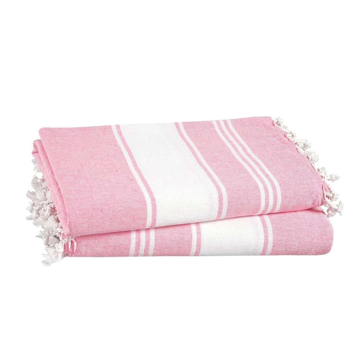 Lane Linen Turkish Beach Towels 699 Gsm | Extra Large Beach Towel, Pre-Washed For Soft Feel, Oversized Sand Free Quick-Dry Pool Towel (Candy Pink) - 2 Pack