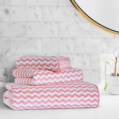 Spread Spain Microfiber 1 Bath & 2 Hand Towels 1000 Gsm | Extra Soft Plush & High Absorbent Towel For Gym & Workout - Pack Of 3 (Pink)
