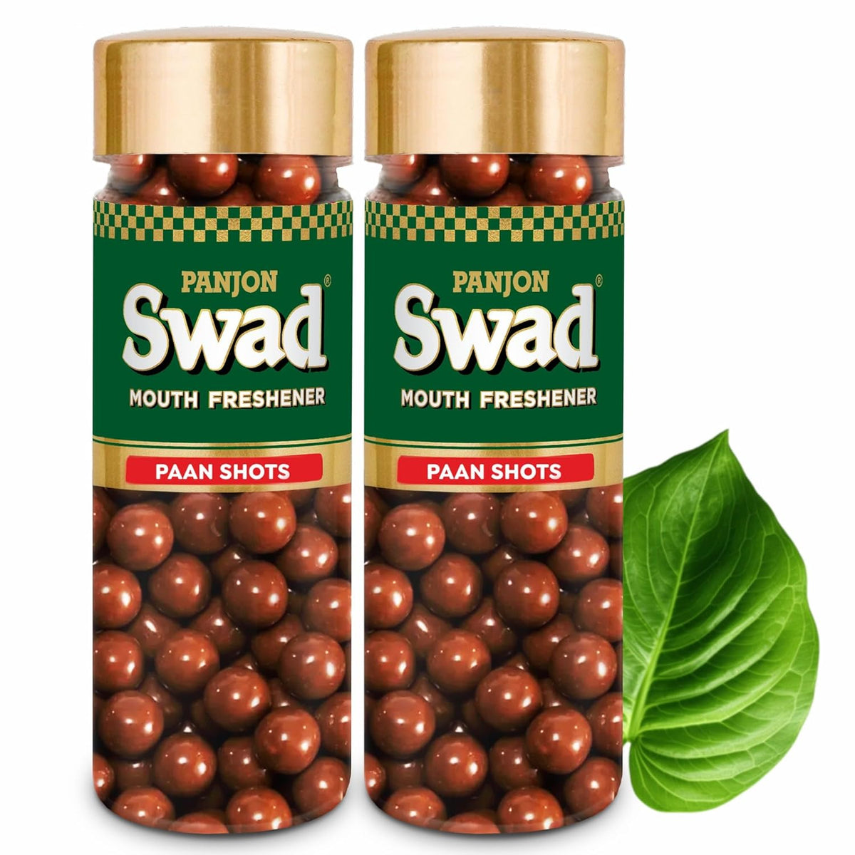 Panjon Swad Paan Shots 360gm, (180gm *2) (Instant Paan Candy Mouthfreshener) Toffee Balls | 2 Bottle