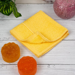 Jenny Denial 100% Cotton Soft Face Towel 1300 Gsm | Super Absorvent & Quick Dry - Pack Of 10 Pcs (Yellow)