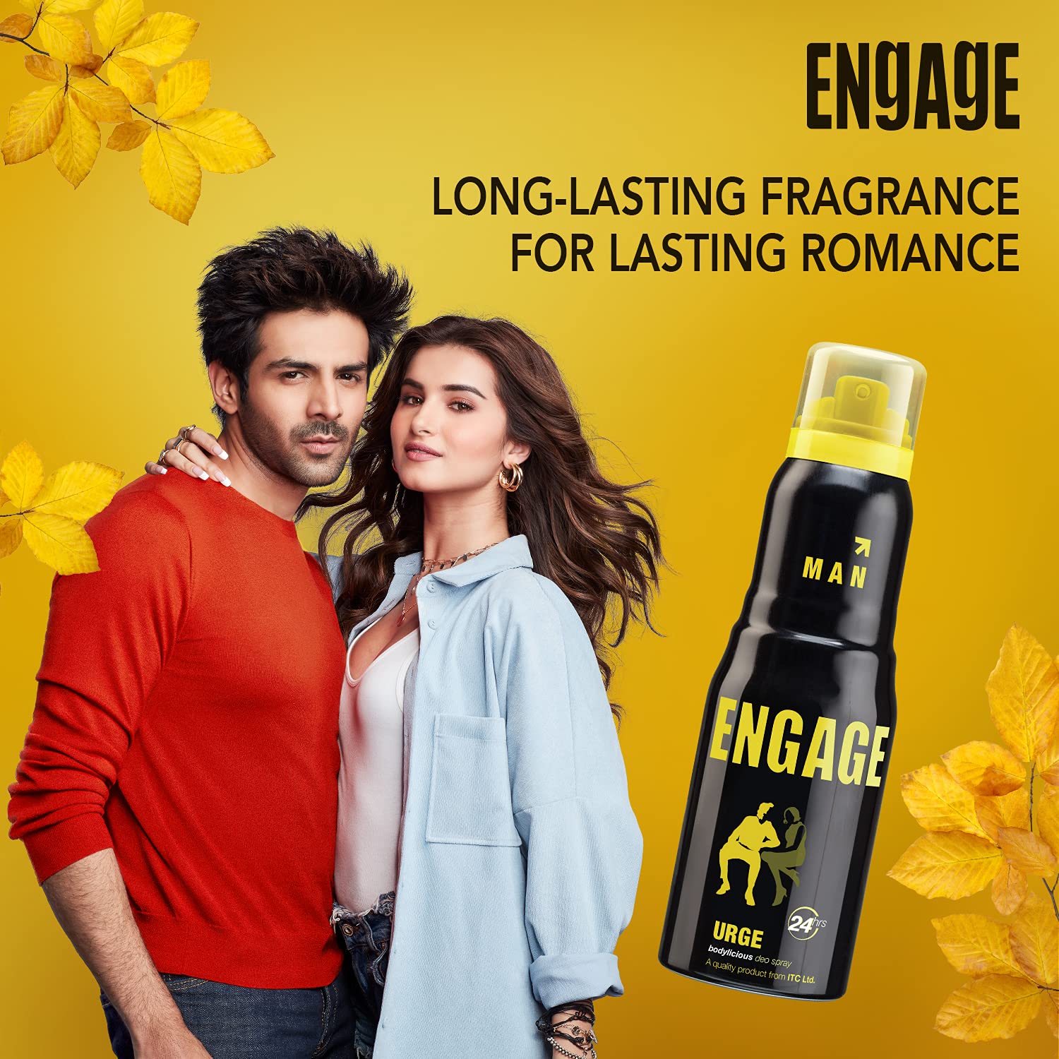 Engage Urge Deodorant For Men | Citrus And Woody, Skin Friendly Fragrance 150ml 5 Fl.oz.