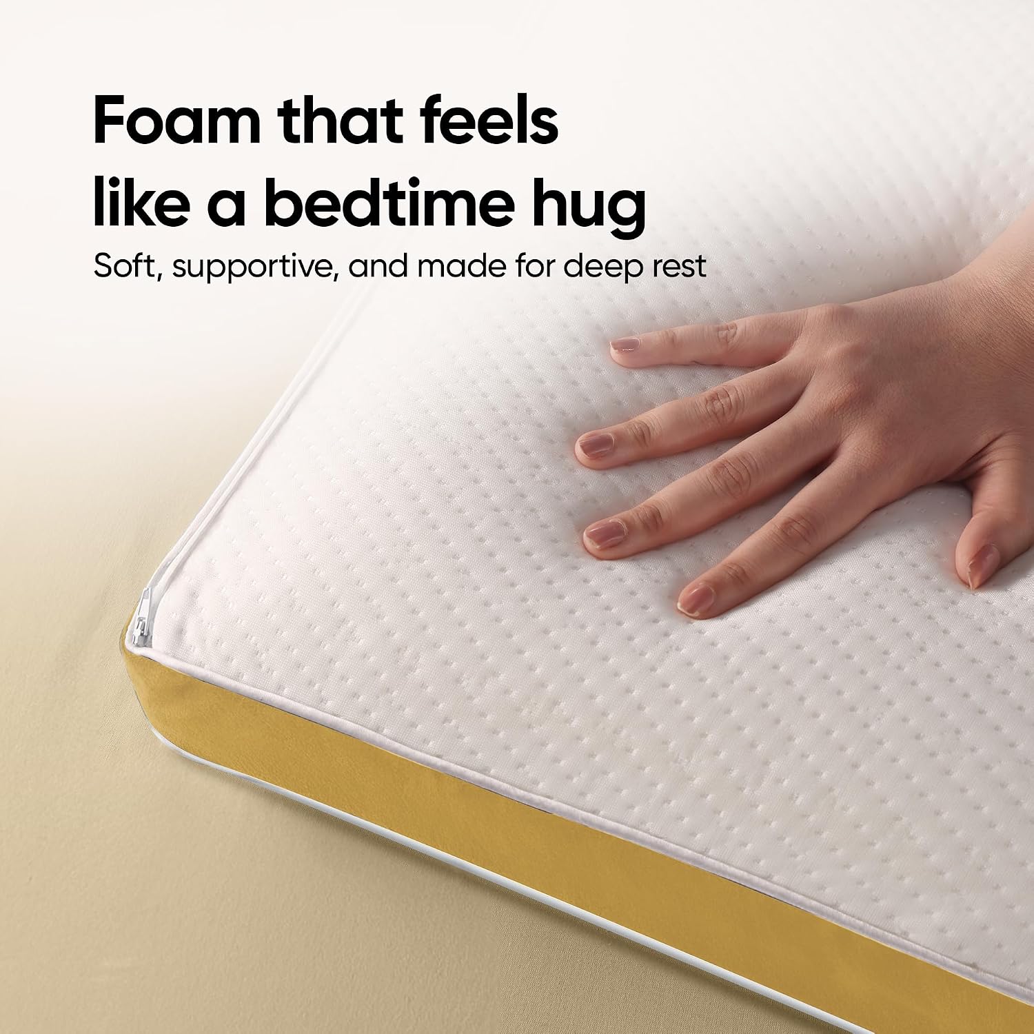Sleep Plus Memory Foam Pillow, Ergonomic Support For Back & Side Sleepers | White, Durable, Hypoallergenic & Breathable Cool Pillow | For Everyday Use & Neck, Shoulder Pain, Washable Cover