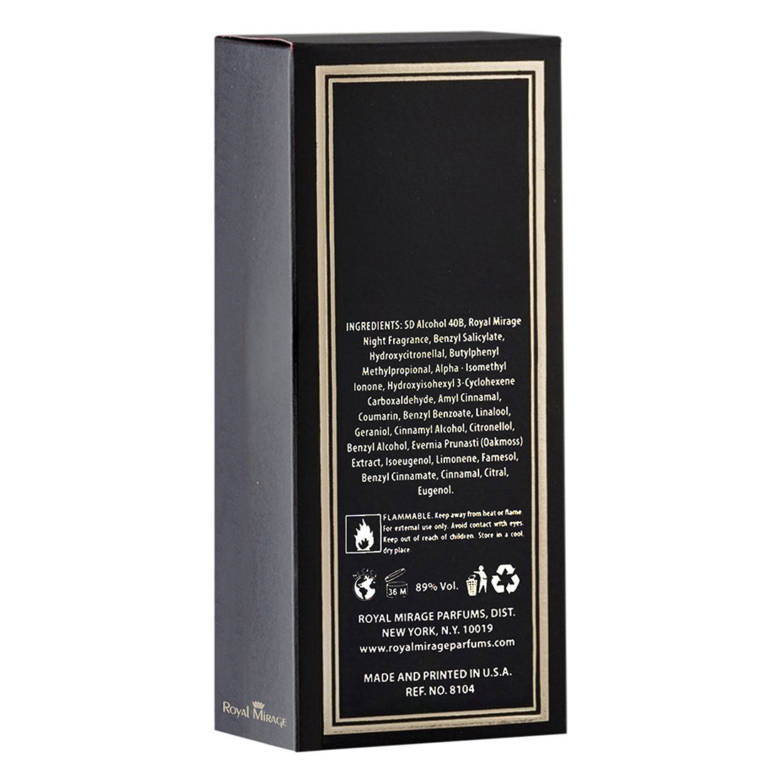 Royal Mirage Night Eau De Cologne Spray 120ml 4.0 Fl.oz. Unisex Fragrance | Long Lasting