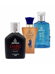 John Phillips Dark Mode + French Classic + Tomm Sportz Eau De Perfume 60ml 2 Fl.oz. Each Pack Of 3 | For Unisex | Perfect For Gifting