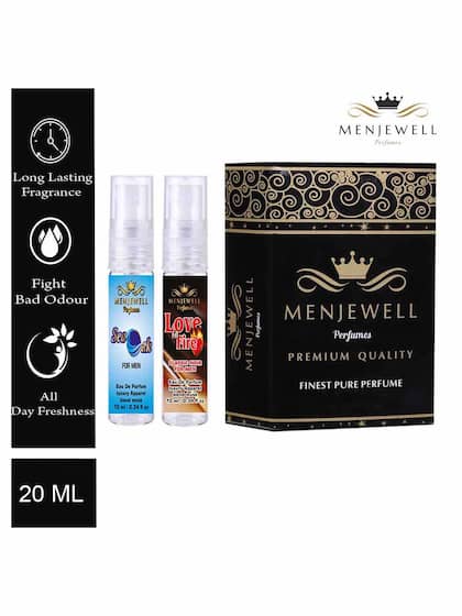 Menjewell Love On Fire Classic Noir + Sea Oak For Men Eau De Parfum Set Of 2x 0.3 Fl.oz. Luxury Apparel Blend Musk | Masculine Fragrance