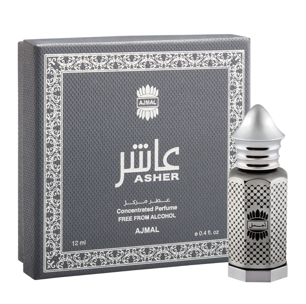 Ajmal Asher Concentrated Perfume 12ml 0.4 Fl.oz. | Free From Alcohol | For Women And Men