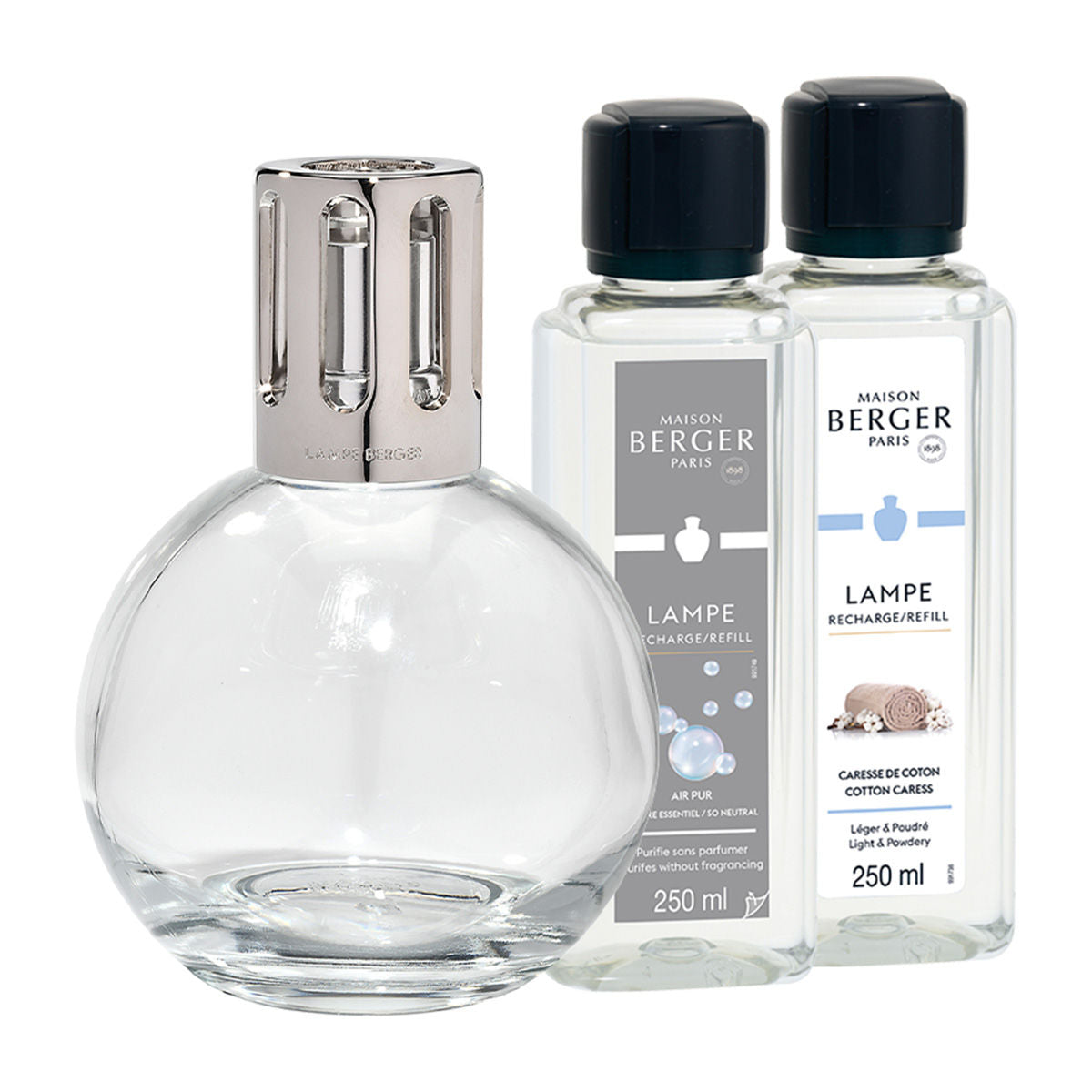 Maison Berger Glass Lamp Essentielle Ronde 3 Pcs For Women 500ml 16.9 Fl.oz. | Perfect Gift Set