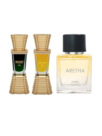 Ajmal Jannatul Firdaus Cp & Impress Cp Citrus 10ml 0.3 Fl.oz. Alcohol-free Attar  Each X2  For Unisex & Aretha Eau De Parfum 50ml 1.6 Fl.oz.  | Combo Of 3 For Unisex