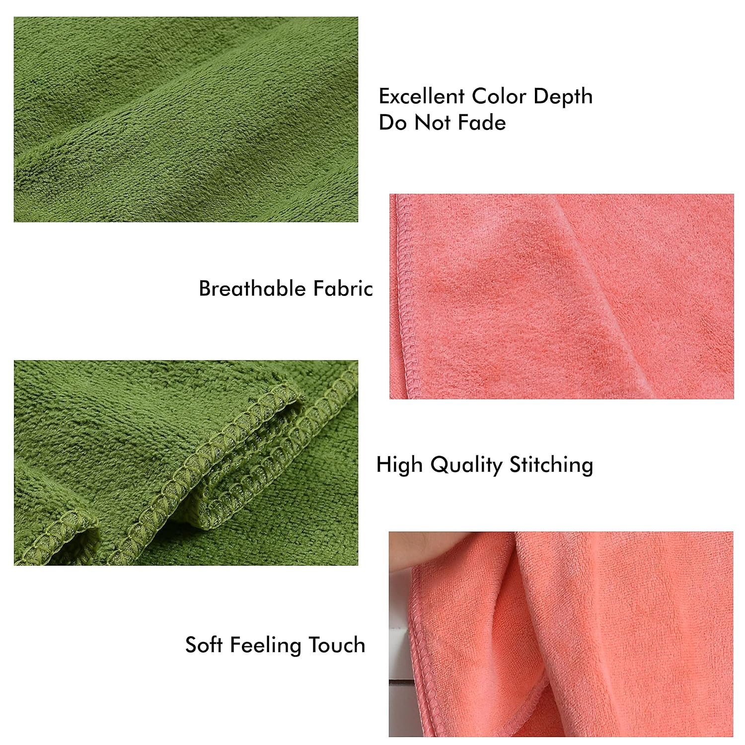Yellow Weaves Super Soft Microfiber Hand Towels 400 Gsm | Gym & Workout Towels Set Of 3 (Multicolour)